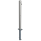 Rustfri st�lstolpe | � 76 mm | uden dekorativ ring | sammenklappelig, selvl�sende til indst�bning i beton, med varmgalvaniseret jordfod, varenr. 470.60, ca. 400 mm under jordoverfladen | med Euro-profilcylinderl�s og tre n�gler | uden �je